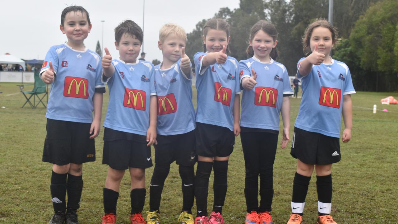 Maroochydore Swans under 7s at the Morey Tonen Carnival at Kawana on August 13, 2022. Picture: Eddie Franklin.