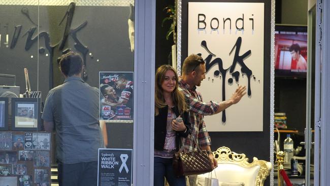 Michelle Bridges and Steve ‘Commando’ Willis getting a tattoo at Bondi Ink, Bondi Beach.