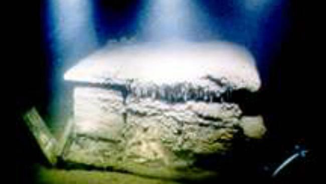 One of the crates of Nazi treasure found in the depths of Lake Toplitz.