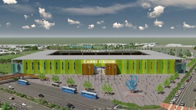 Cairns rectangular stadium plan 3D fly-through