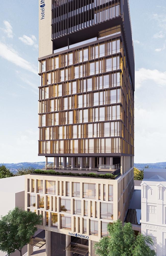 An artist impression of the Hotel Indigo, to be built next to the Central Market.