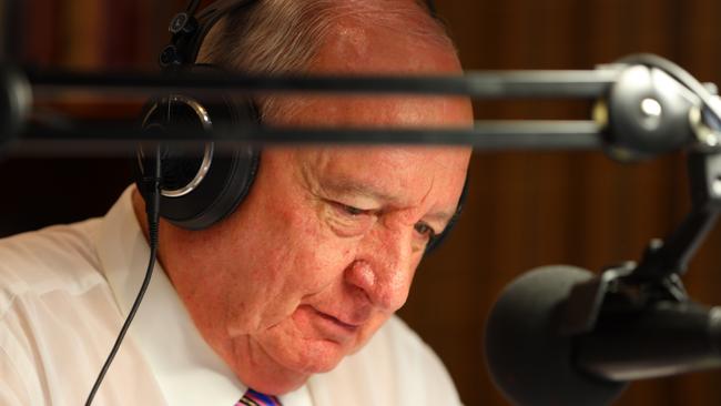 Alan Jones announces his retirement from radio at his home in Sydney. Picture: Kris Durston