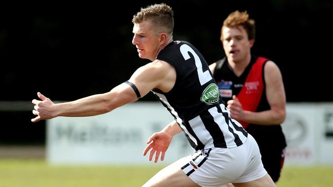 Brenton Cox in action for Wallan. Picture: Hamish Blair