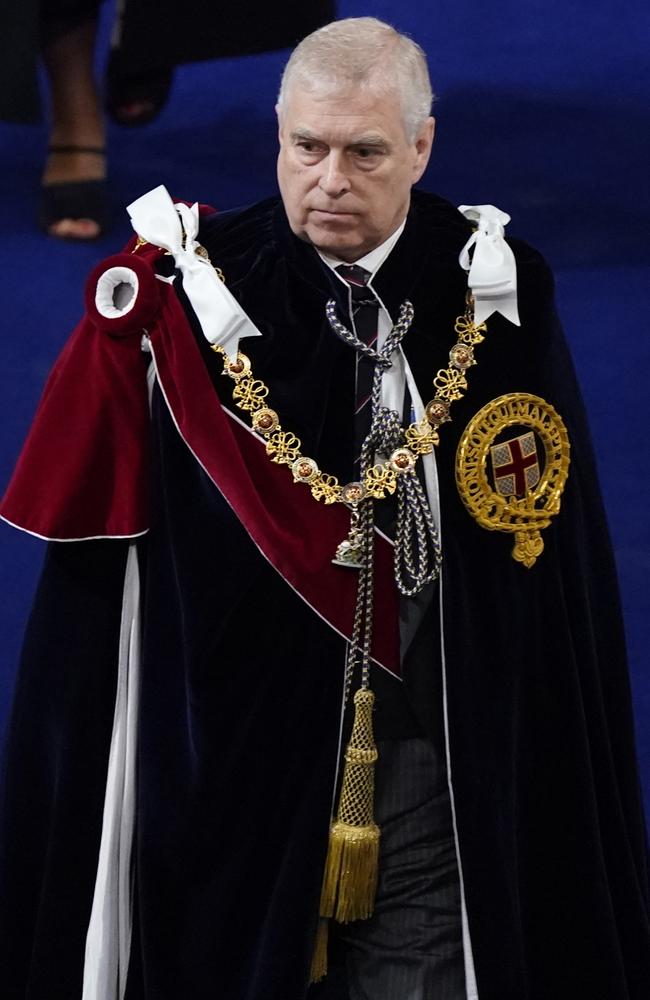 Prince Andrew attended King Charles’ coronation in all of his finery. Picture: Andrew Matthews – WPA Pool/Getty Images