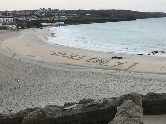 It’s not just a problem in NSW. Angry locals in St Ives, Cornwall wrote a message to people fleeing London.