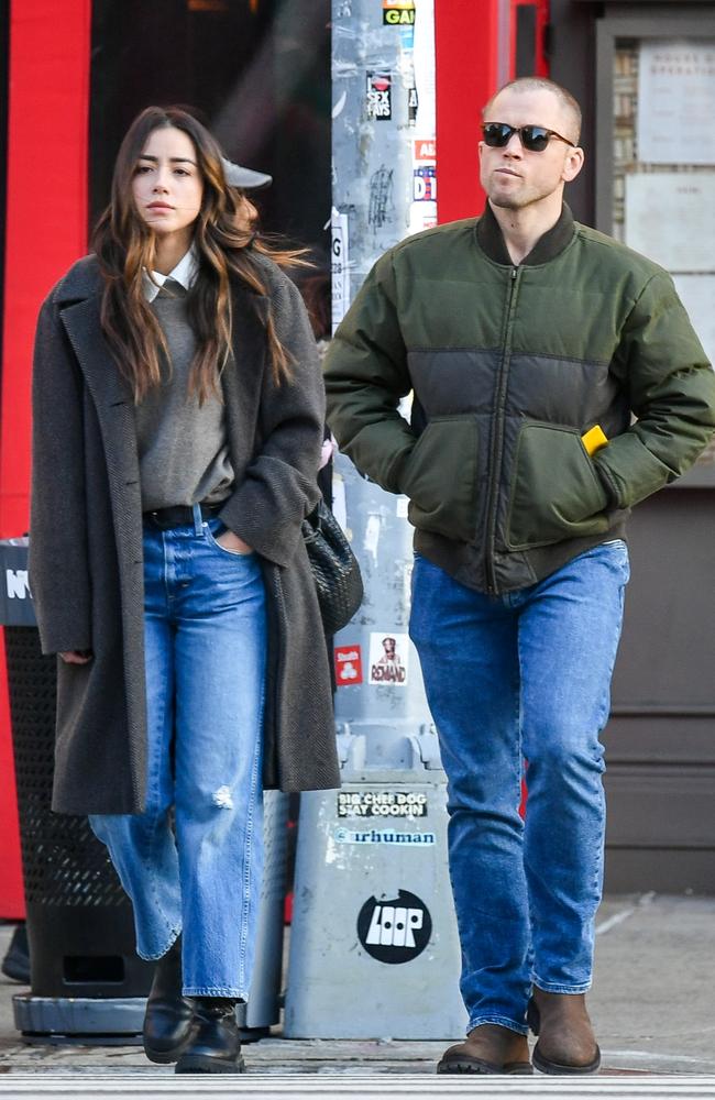 Taron Egerton confirms his new relationship with Chloe Bennet during outing in New York City on December 8. Picture: TheImageDirect.com