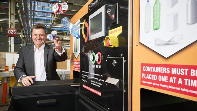 Brett Duncanson from Container Deposit Systems in Tonsley. Picture: Matt Loxton