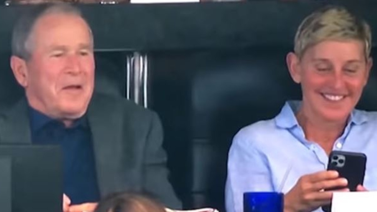 George Bush and Ellen DeGeneres at the Cowboys game.