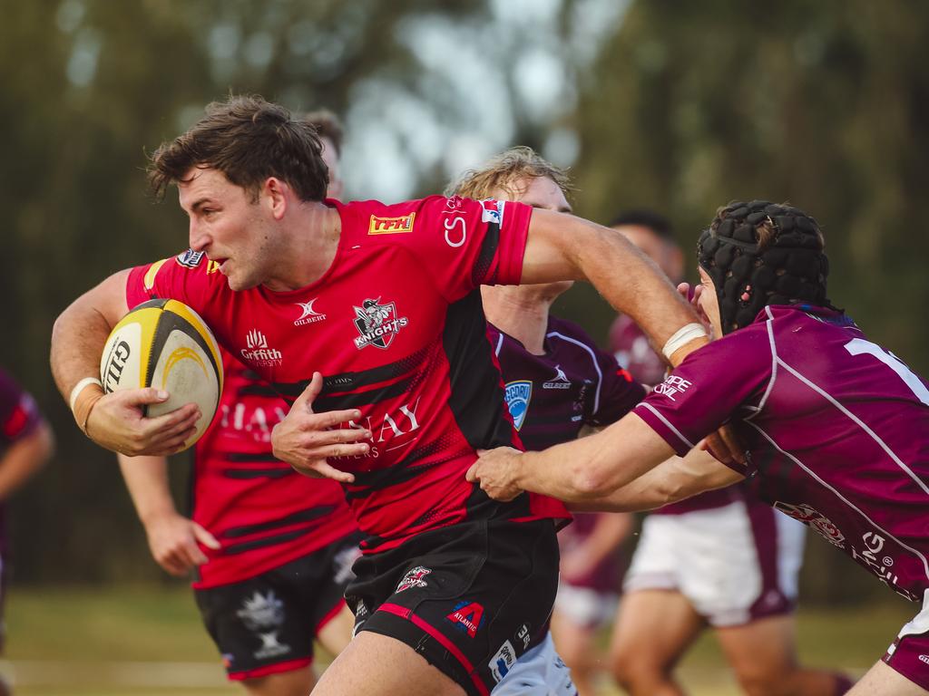 GCDRU major semi final between Colleges Knights and Nerang Bulls. Picture: Glenn Campbell