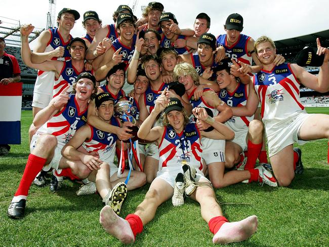 Gippsland celebrate the win. TAC Cup. Grand Final. Gippsland Power v Dandenong Stingrays. MCG.