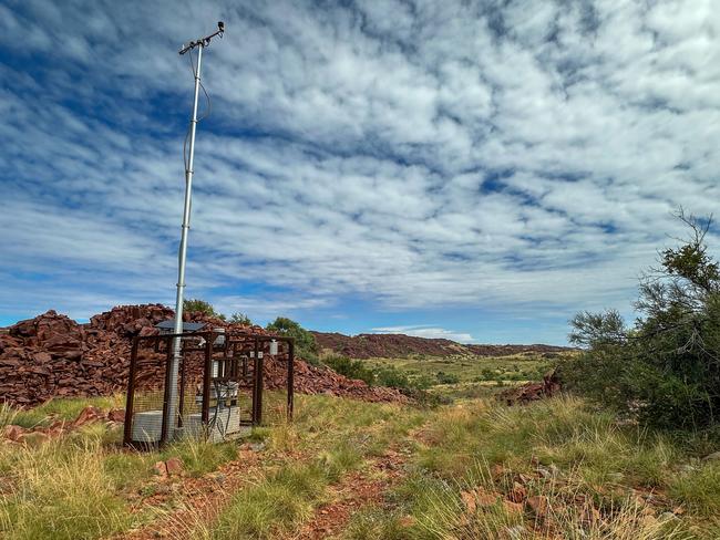 An air quality monitoring station on Murujuga. Picture: Murujuga Aboriginal Corporation