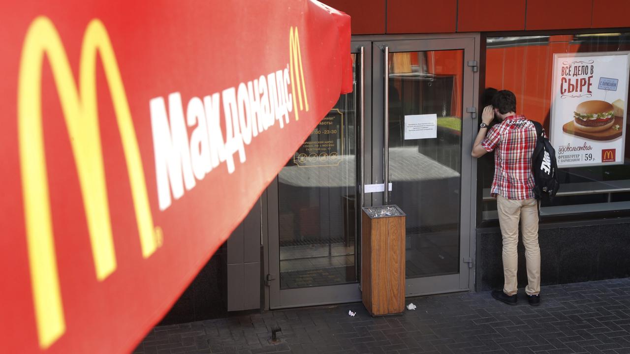 McDonald’s has announced the temporary closure of its 850 Russia restaurants in response to Russia’s unprovoked invasion of Ukraine. Picture: EPA/Maxim Shipenkov