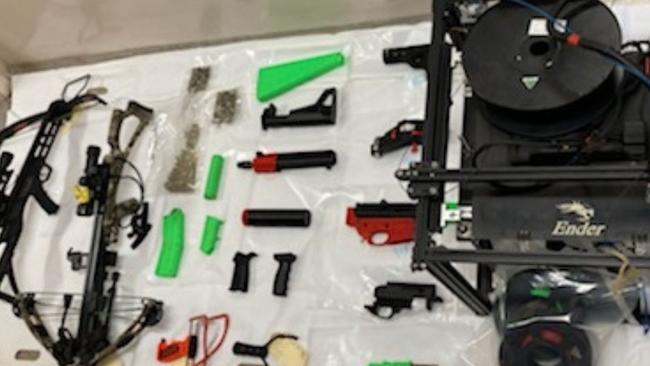 Images of the weapons found at Robert Huxtable’s Kangaroo Island home. Picture: SA Police