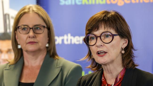 Victorian Premier Jacinta Allan, left, is ‘unwilling’ to spend more time looking for a location for a second injecting site in the CBD. Picture: NCA NewsWire / Ian Currie