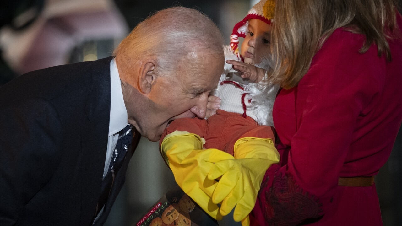 ‘Senile’ Biden bites baby dressed as chicken at White House Halloween event