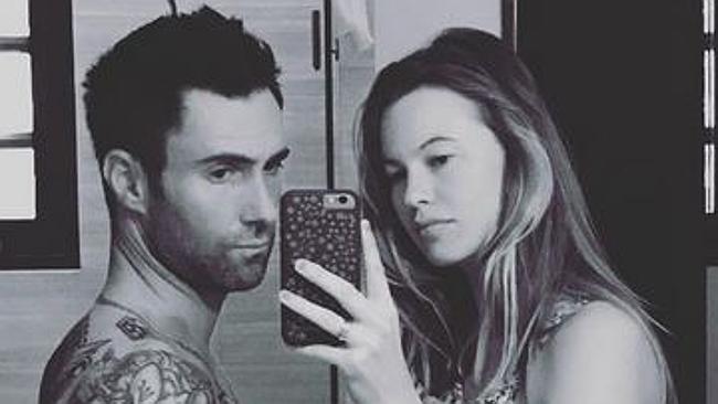 Adam Levine shares a funny snap of his growing belly. Picture: Instagram.