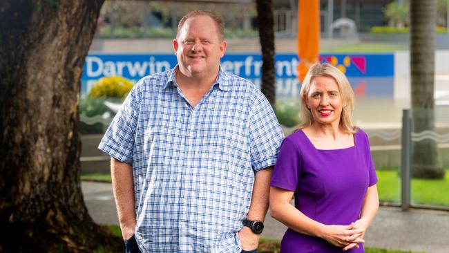 HyperOne want to do a $1.5 billion data super highway project across Australia of which Darwin will be an epicentre. Bevan Slattery and Kate Jones are in town for discussions with interested parties including the Northern Territory Government. Photograph: Che Chorley