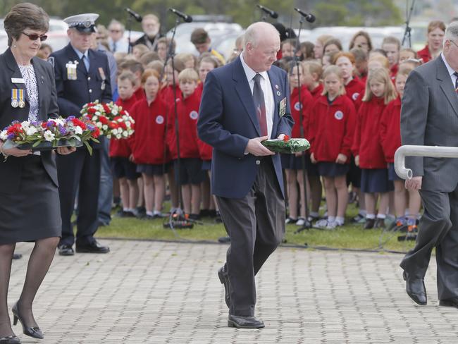 The annual remembrance day ceremony is held at the Cenotaph, Hobart, Tasmania. Picture: MATT THOMPSON.