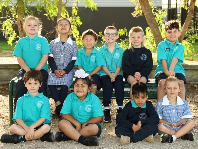 Newcomb Primary School 2025 Prep D front Lucas Newman, Dilsher Sangha, Kayan Rideevitage, Airlie Meagher. Back Isabelle Eastwood, Aliza Kahn, Alex Romli, Braxton Byron, Vincent McGlachlan, Stefanos Sidiropoulos