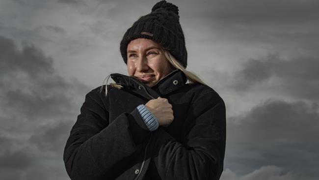 Vendela Sahlberg from Stockholm, Sweden braces for winter.