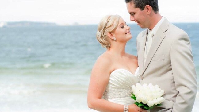 Julie and Chris Rigney on their wedding day in 2013.