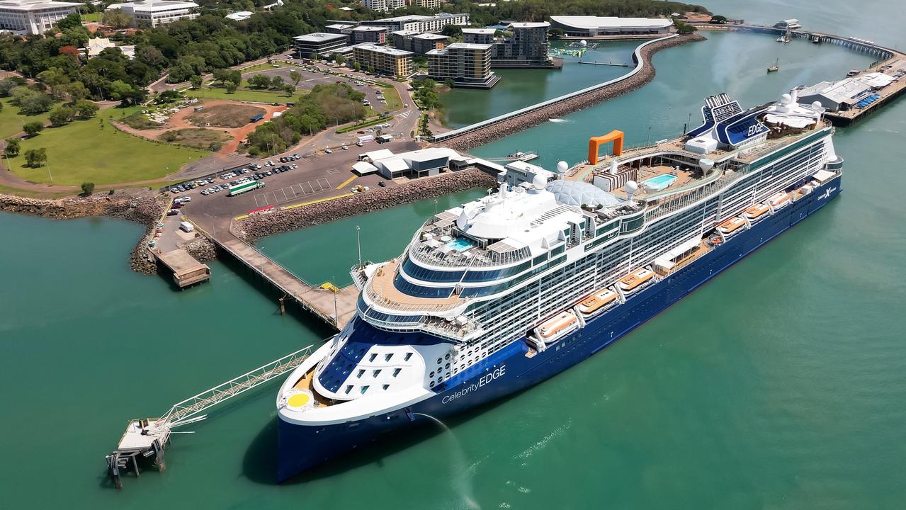 Luxury cruise liner Celebrity Edge arrived in Darwin on its maiden voyage to Australia on December 2. Picture: Celebrity Cruises