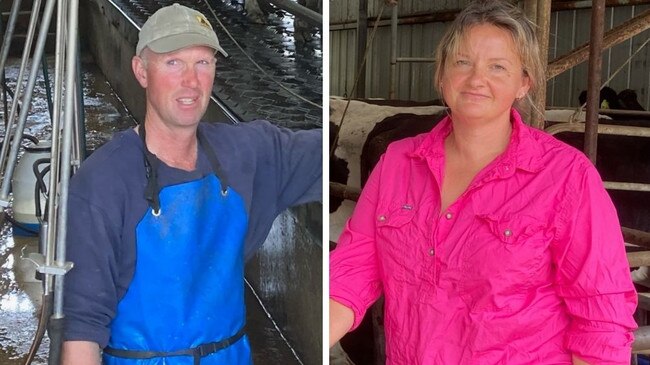 Phil and Kelly Lancaster at their King Island dairy.