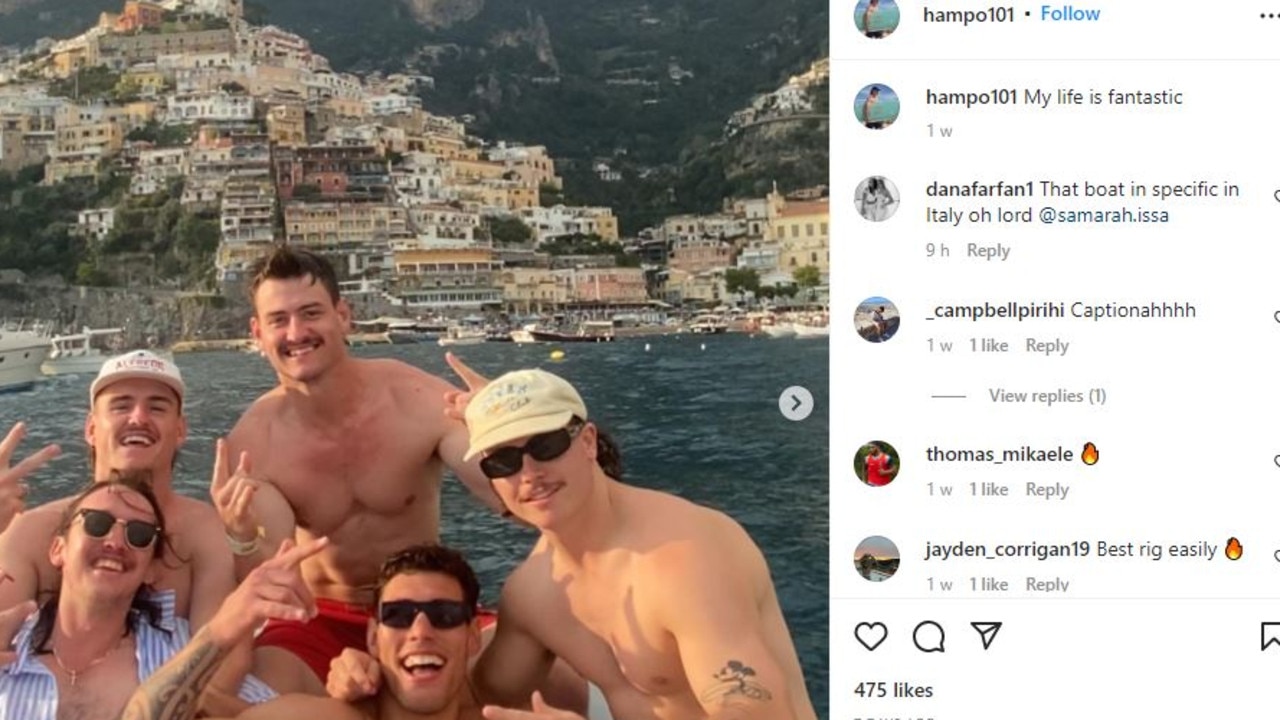 Liam Hampson's tragic last Instagram post. Picture: Instagram/@hampo101