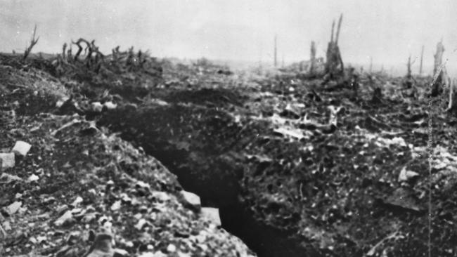 The main street of Pozieres after the heavy bombardment by the British and the Germans. Picture: Australian War Memorial