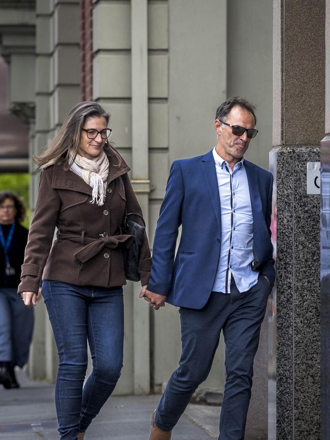 Simon Burgess arriving for sentencing at Hobart Magistrates court. Picture: Caroline Tan