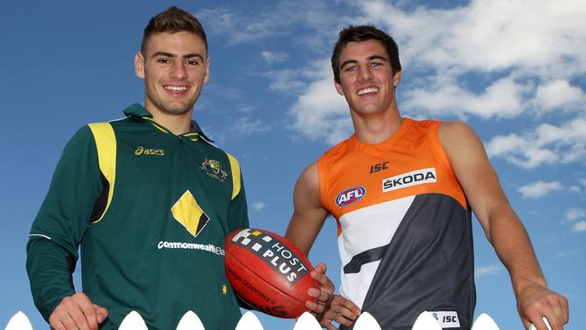 Which one is GWS star Stephen Coniglio and which is Ausse fast bowler Pat Cummins?