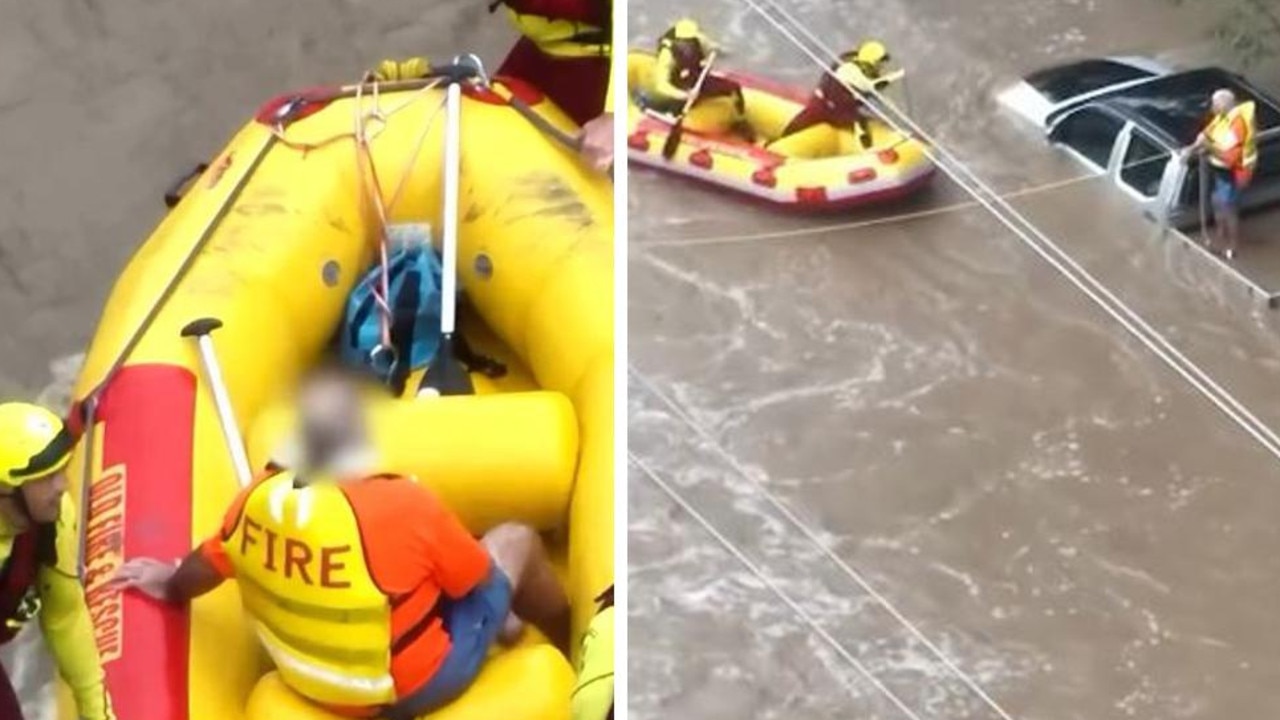 WATCH: Emergency crews in wild flash flooding car rescues