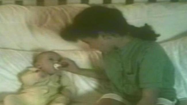 Meghan Markle pictured with nephew Tyler Dooley as a baby. Picture: ITV