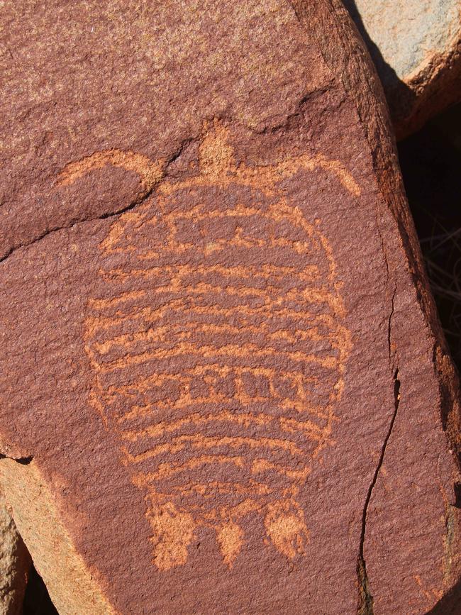 Rock art in the Burrup Peninsula, Western Australia.
