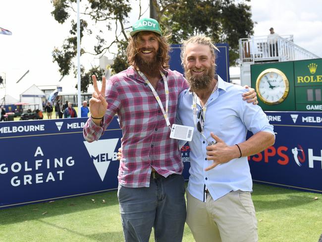 Caddie Rizz with golfer Jack Wilson last year. Picture: Mark Avellino