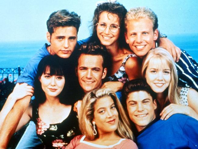 Big break ... Brian Austin Green, front right, with his Beverly Hills 90201 casemates. Picture: Supplied