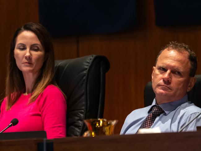 Cairns Regional Council Mayor Amy Eden and CEO John Andrejic during the ordinary Council meeting on June 5th.