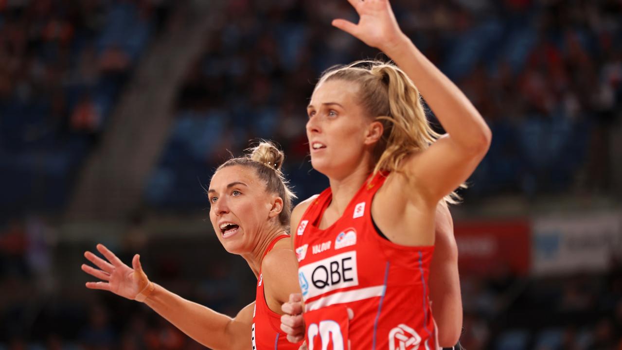 Defenders Sarah Klau (left) and Maddy Turner were key players for the Swifts this season as they attempted to defend their premiership. Photo: Getty Images