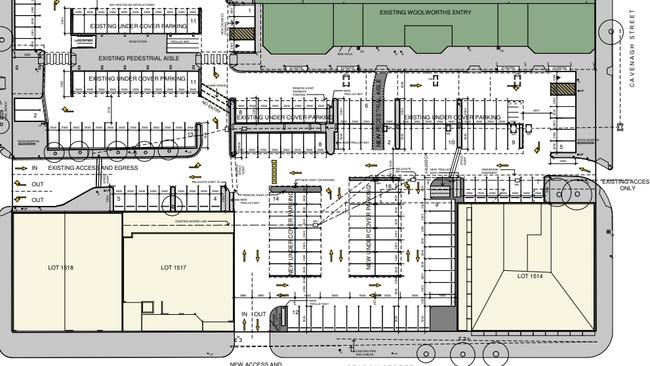 Blueprints for the proposed car park upgrade at the city Woolworths supermarket. Picture: MasterPlan SA Pty Ltd