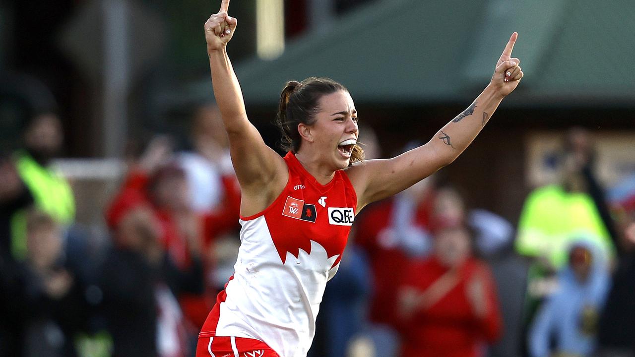 Sydney's Chloe Molloy celebrates after leading her side to victory. Picture: Phil Hillyard