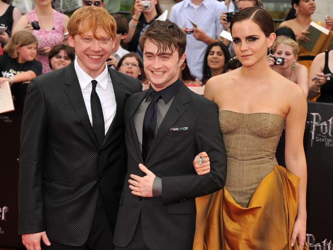 Rupert Grint, Daniel Radcliffe and Emma Watson have all criticised J.K. Rowling’s transgender comments. Picture: Stephen Lovekin/Getty Images