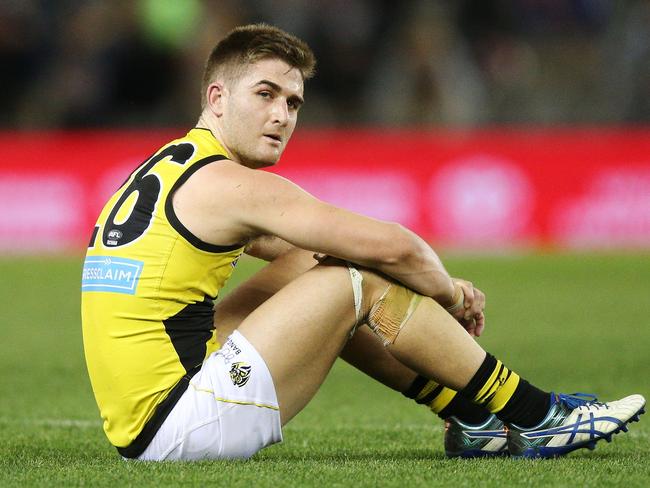 Anthony Miles of the Tigers looks dejected after losing during the VFL Grand Final match between Richmond and Port Melbourne at Etihad Stadium on September 24, 2017 in Melbourne, Australia. (Photo by Michael Dodge/AFL Media/Getty Images)