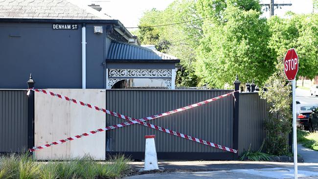 The scene on the corner of Power street and Denham Street, Hawthorn. Picture: Josie Hayden