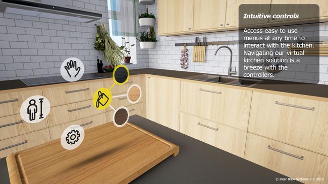 The navigation controls for Ikea’s virtual reality kitchen experience.