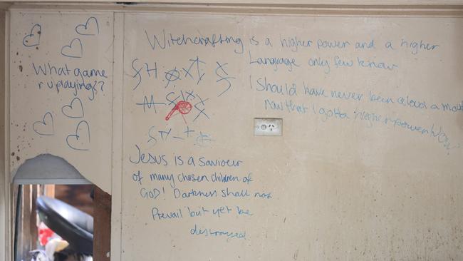 Writing on the wall in the Southport squat. Photo by Richard Gosling.