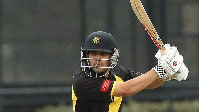 Premier Cricket: Richmond v St Kilda: Shobit Singh of Richmond batting on Saturday, March 13, 2021 in Glen Waverley, Australia