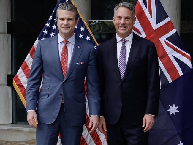 US Defence Secretary Pete Hegseth with Australian Defence Minister Richard Marles in Singapore. Picture: X