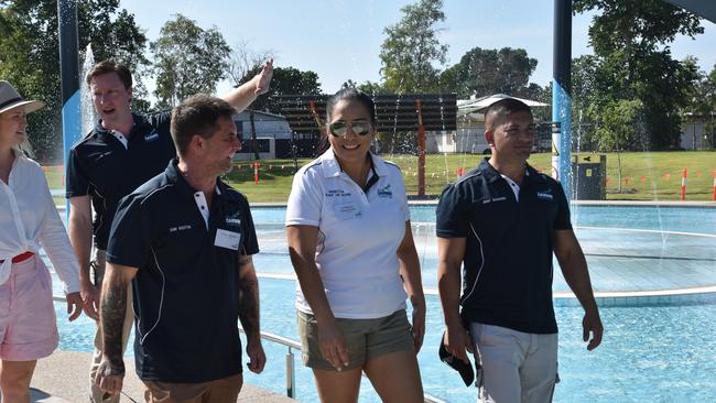 Councillors Samuel Weston, Rebecca Want de Rowe, and Jimmy Bouhoris admiring the new facility.