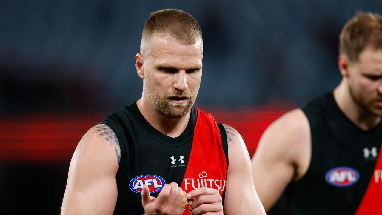 Jake Stringer may have played his 122nd and last match for Essendon. Photo by Dylan Burns/AFL Photos via Getty Images