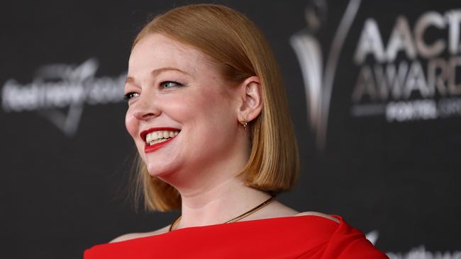 Sarah Snook is up for a gong for her portrayal of Shiv Roy in Succession. (Photo by Mark Metcalfe/Getty Images for AFI)